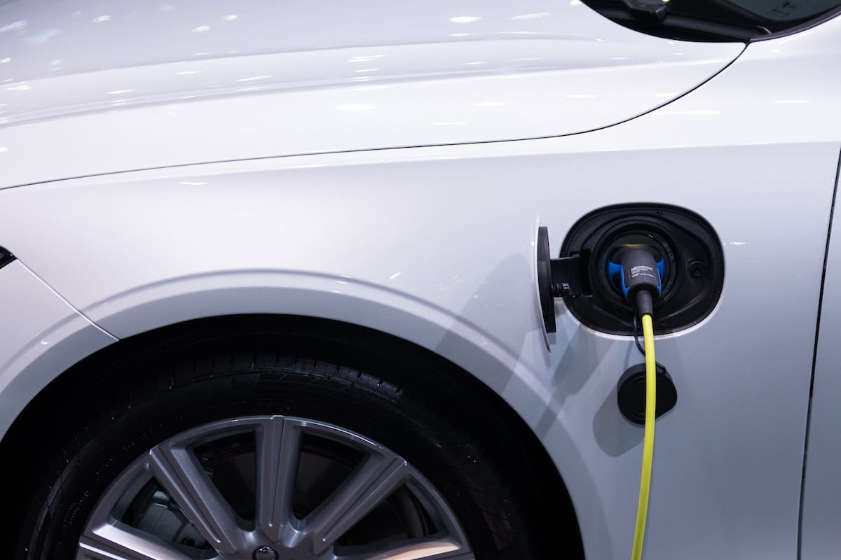 Electric car on charge