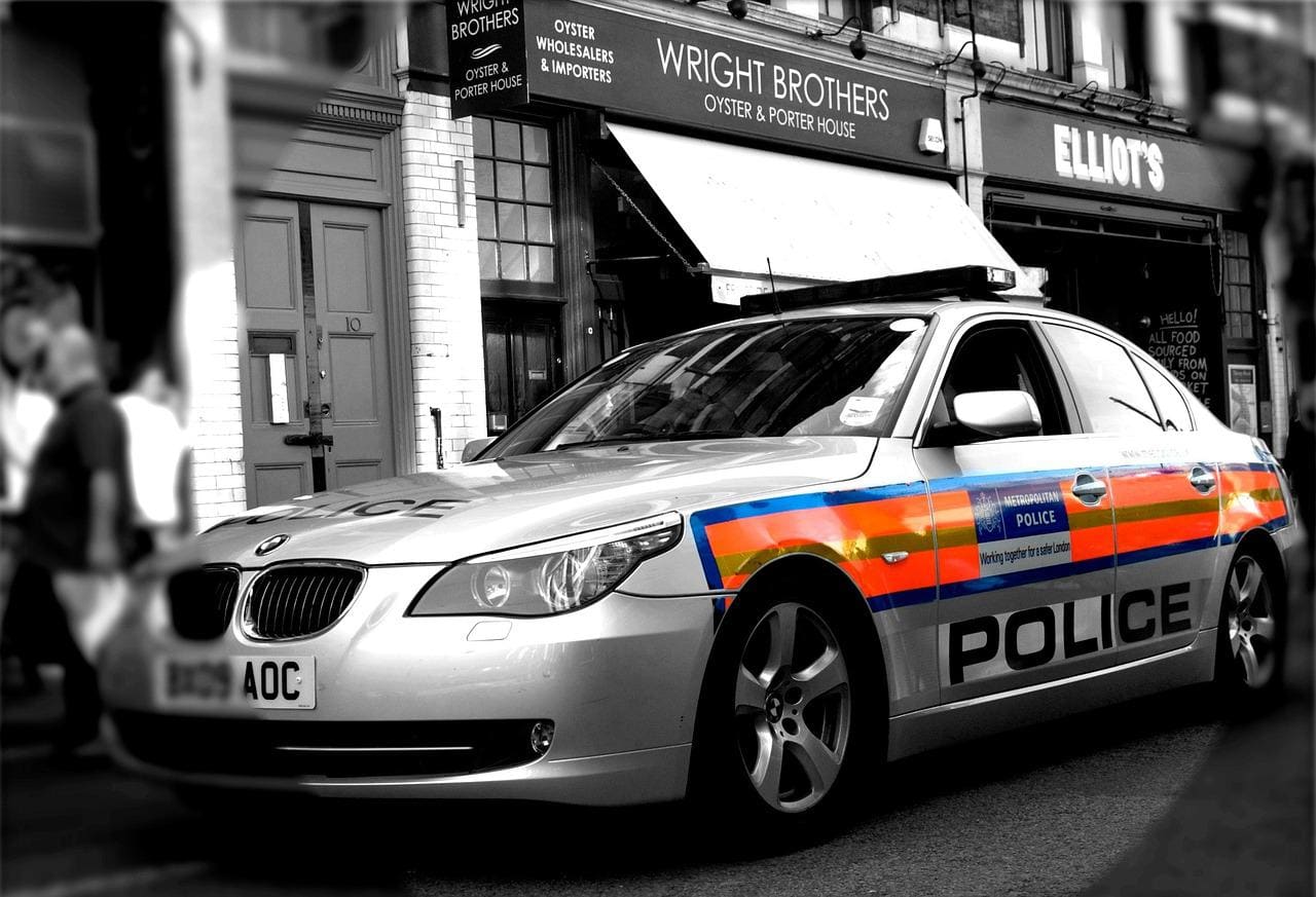 Silver BMW Police Car