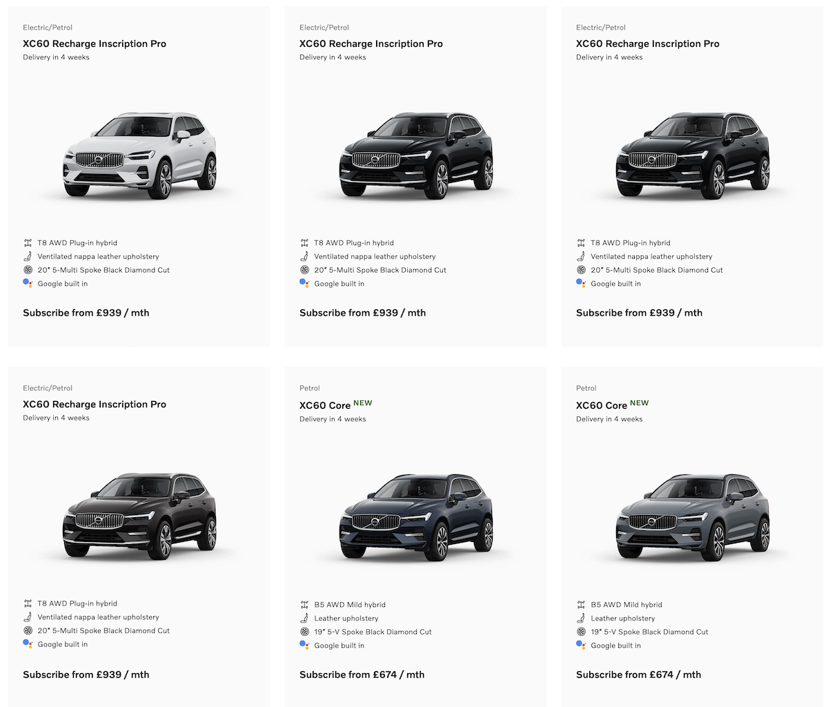 Volvo XC60 Availability