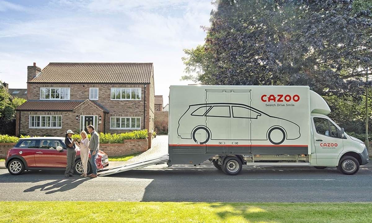 Cazoo delivering a red Mini