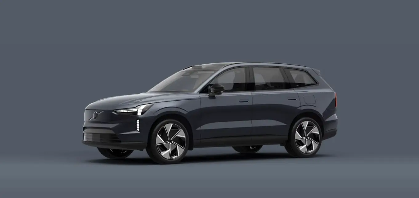 Volvo EX90 in Denim Blue Front Profile View