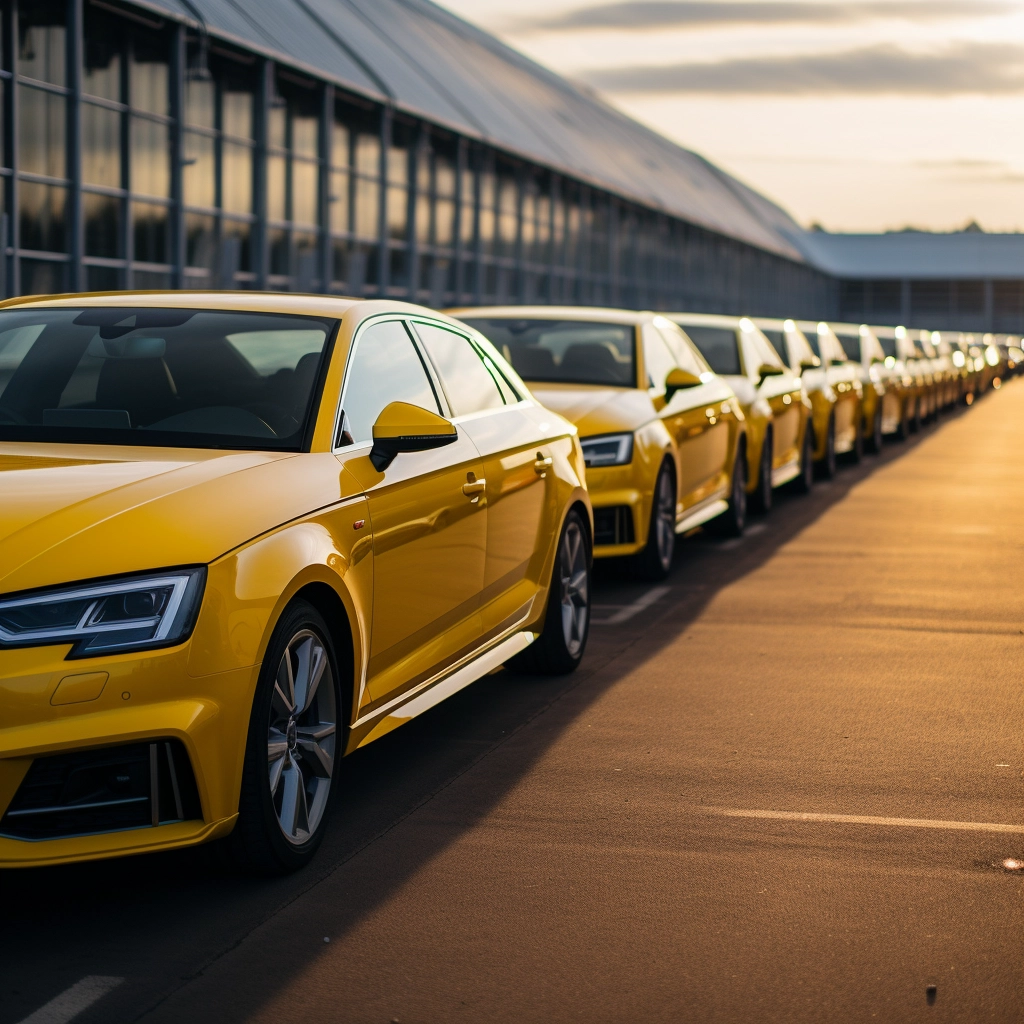 Row of Audi A4's for company cars