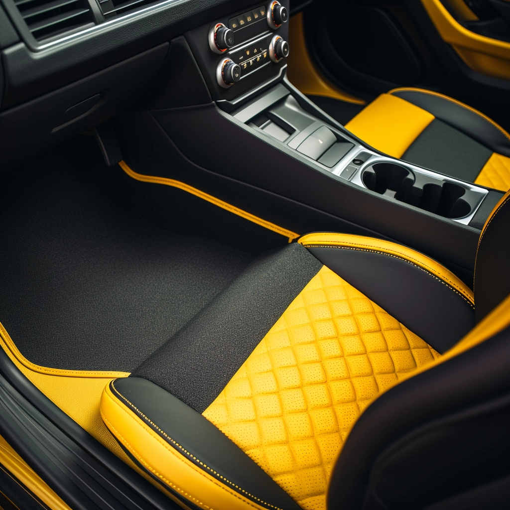 Car mats placed in the footwell of a car
