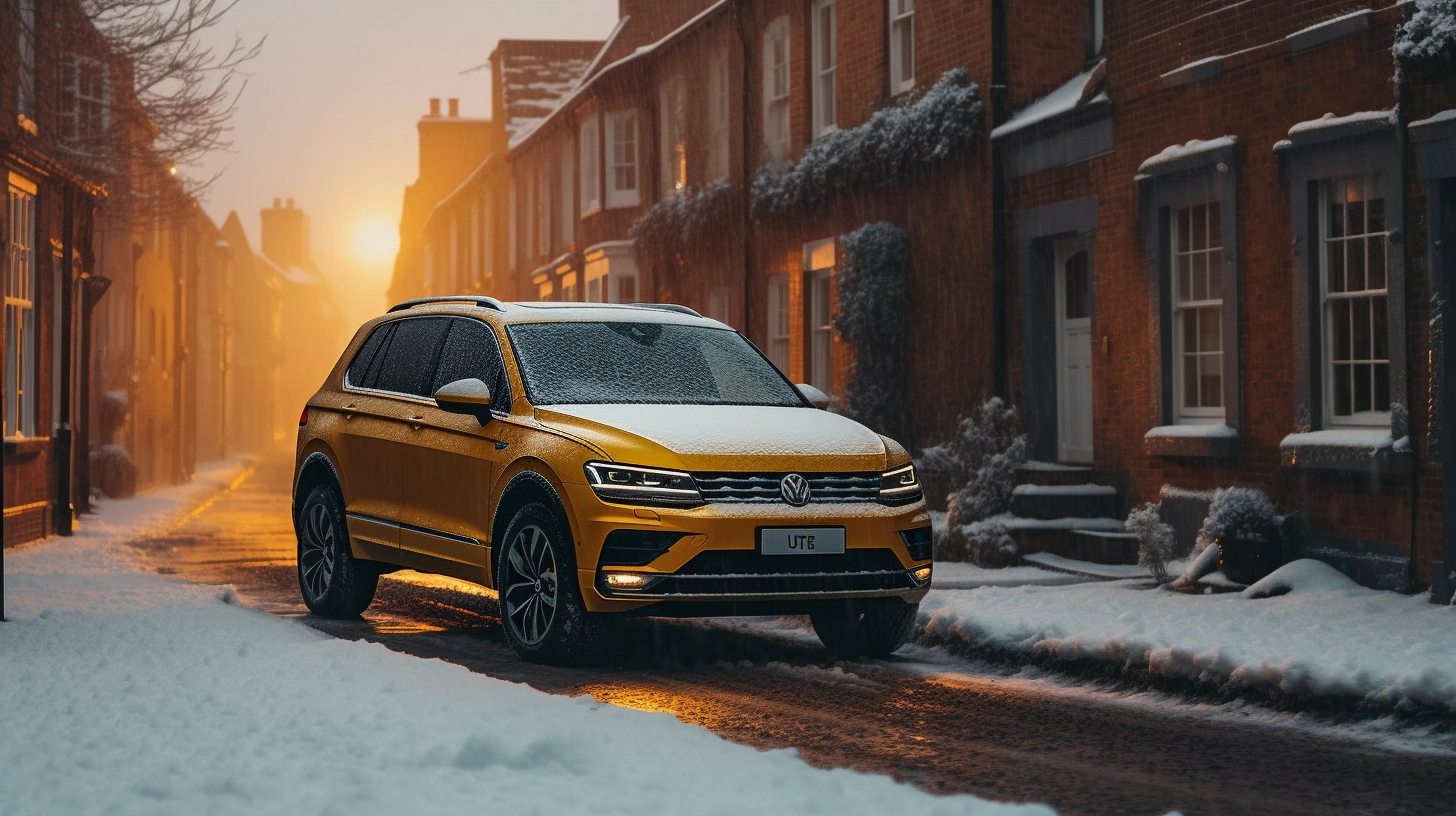 VW Tiguan driving in the Snow