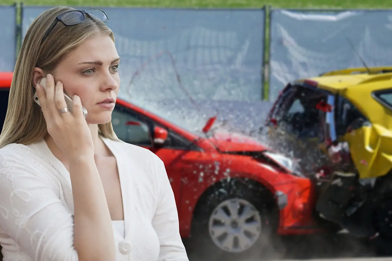 Lady on the phone to her insurance company